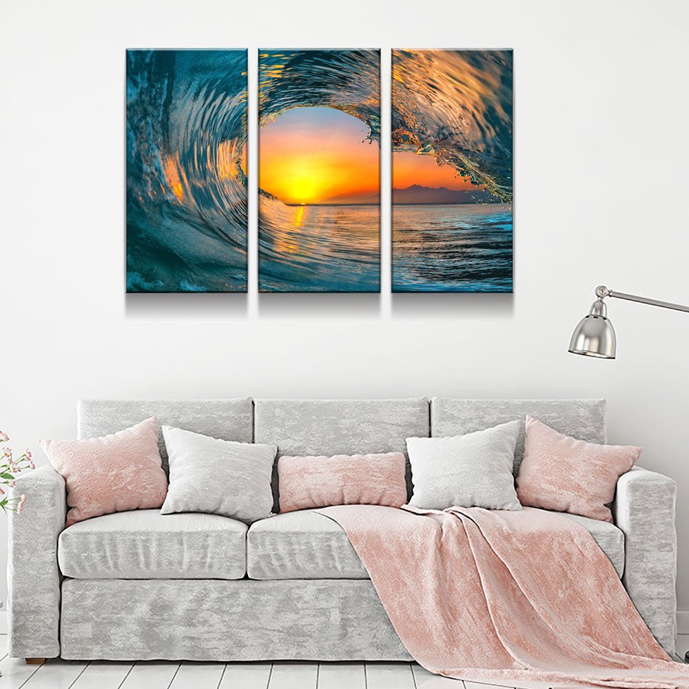 Wave Carve 3-Piece Ocean Canvas Wall Art