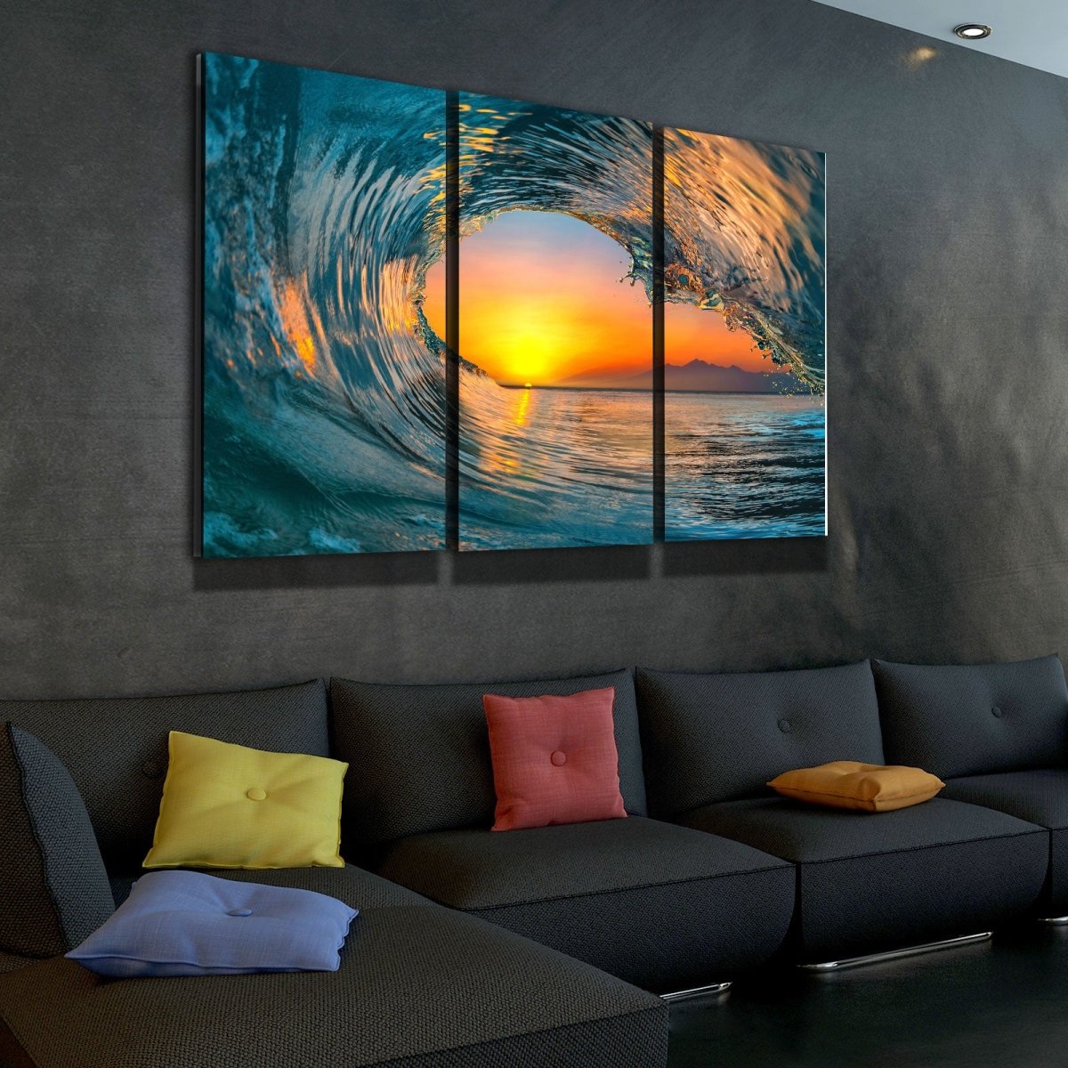 Wave Carve 3-Piece Ocean Canvas Wall Art