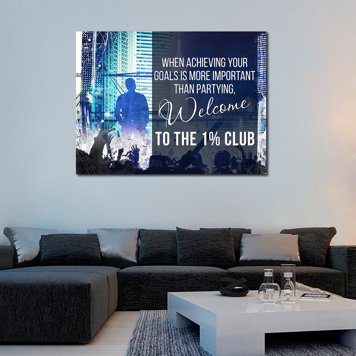 Welcome to the 1% club motivational canvas wall art