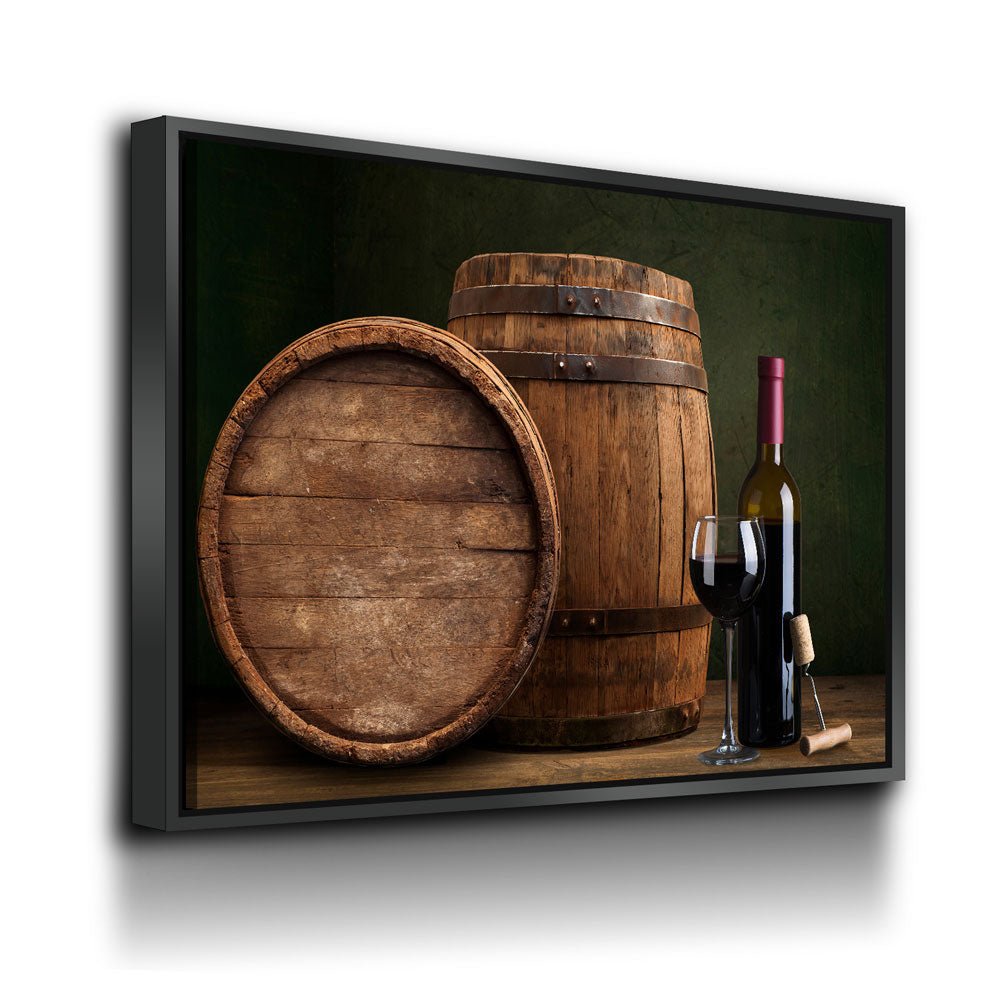 Wine And Barrels Canvas Wall Art