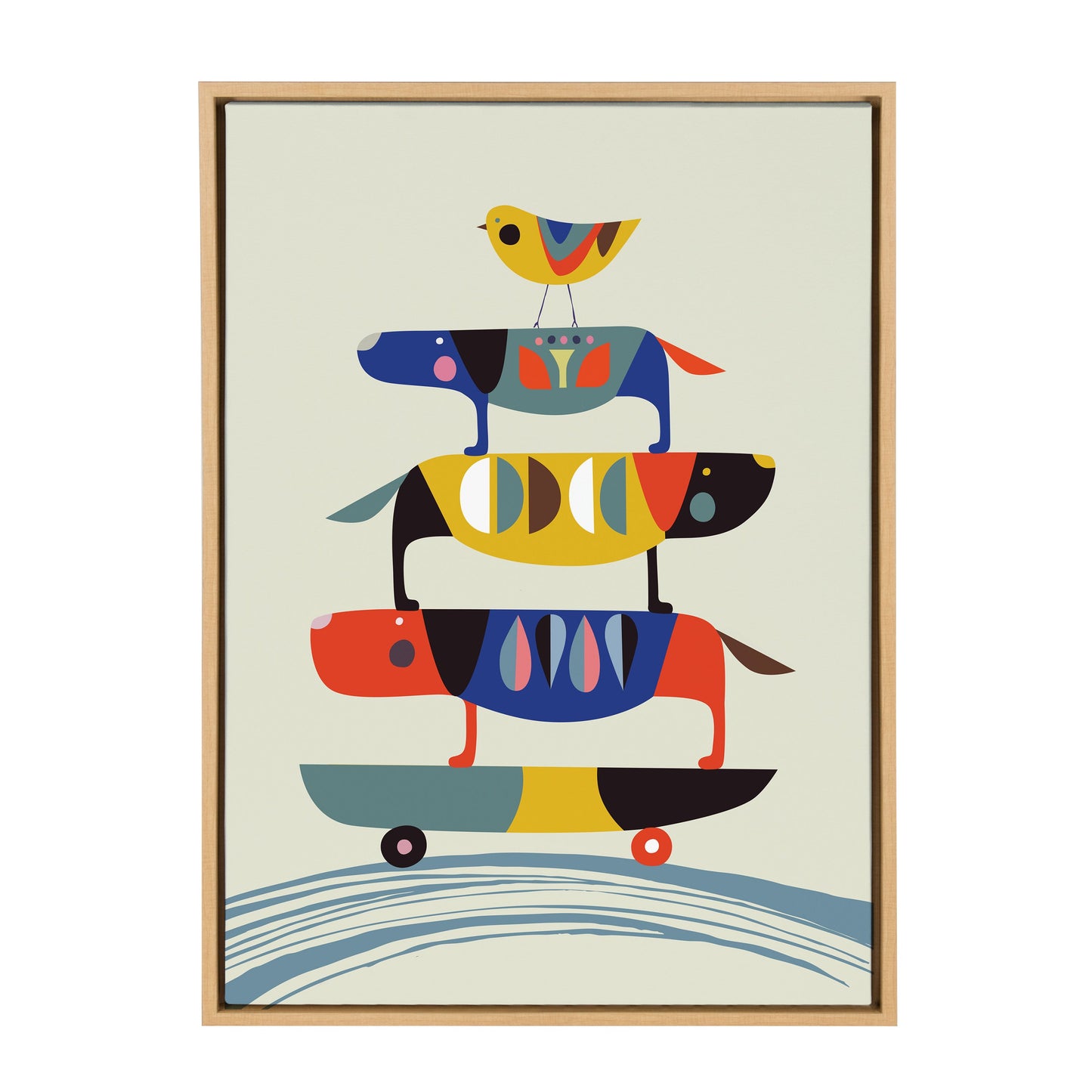 Sylvie Skate Dog Framed Canvas by Rachel Lee of My Dream Wall