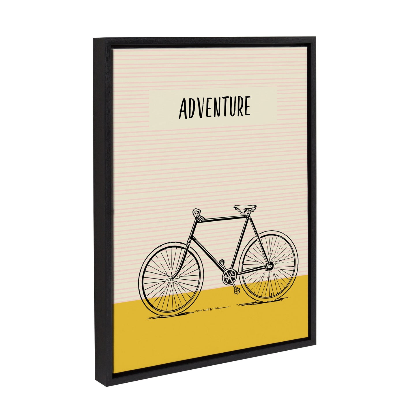 Sylvie Bike Yellow Adventure Framed Canvas by Apricot and Birch