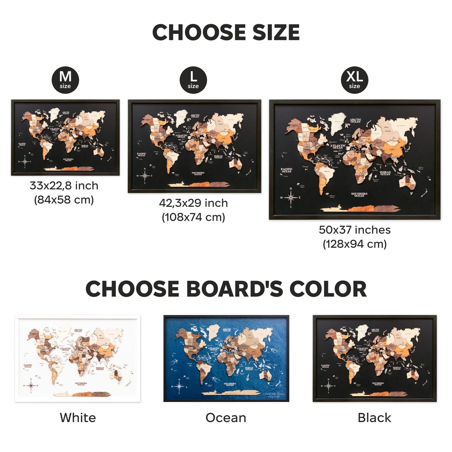 Wooden World Map Panel Wall Art - Multicolor