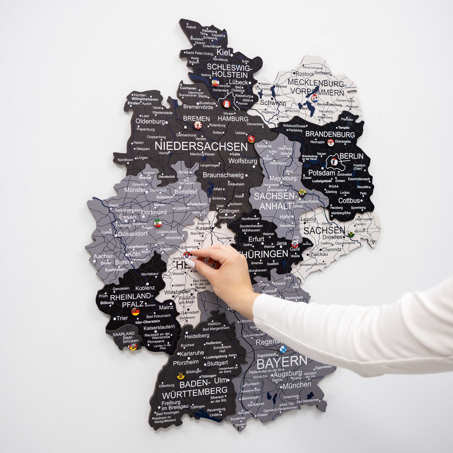 3D Wooden Germany Map Wall Art - Nordik