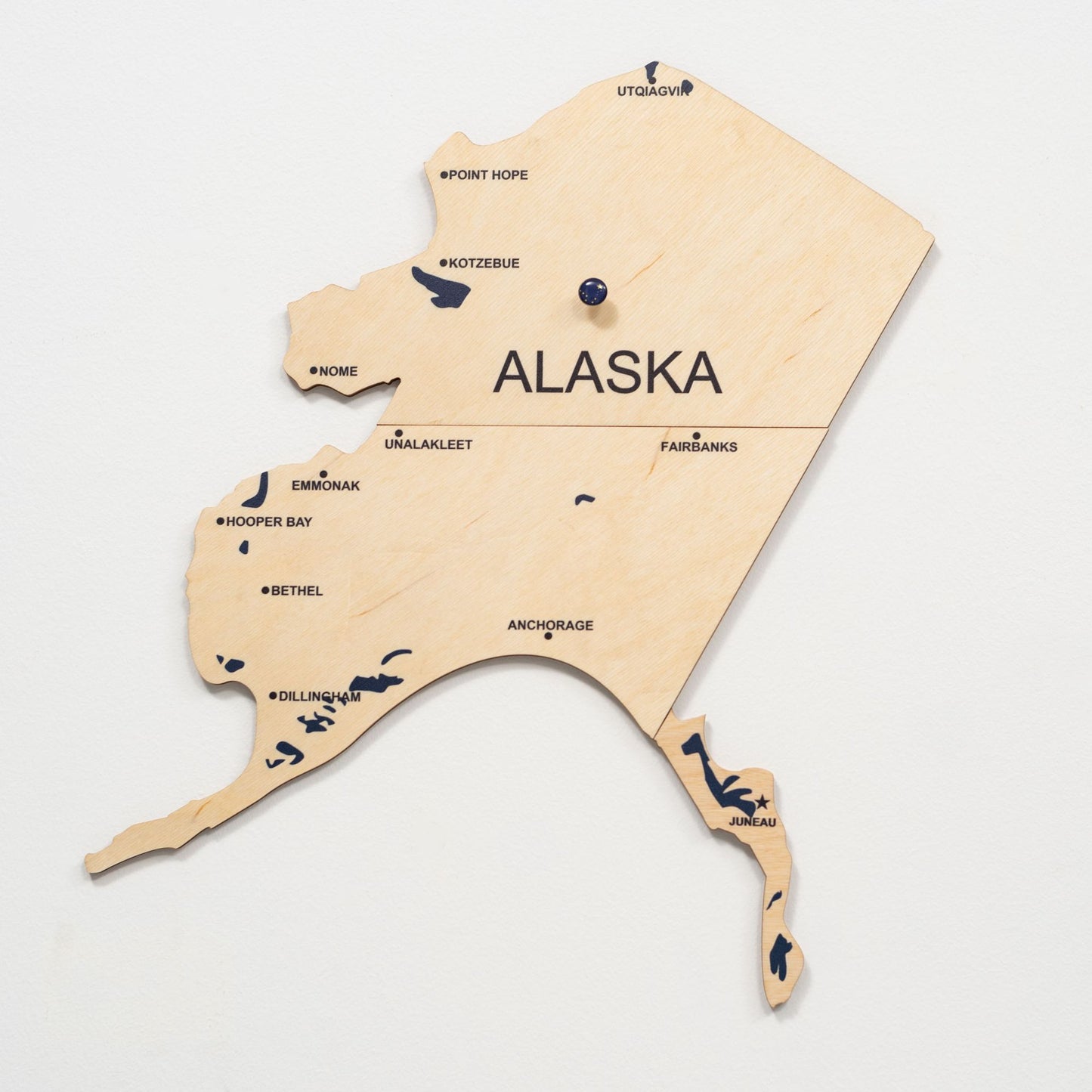 Wood 3D USA Map Wall Art - Multicolor