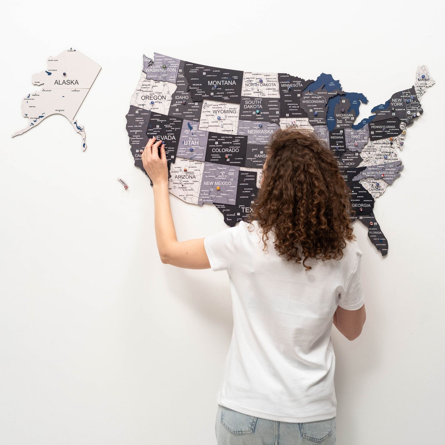 Wood 3D USA Map Wall Art - Nordik