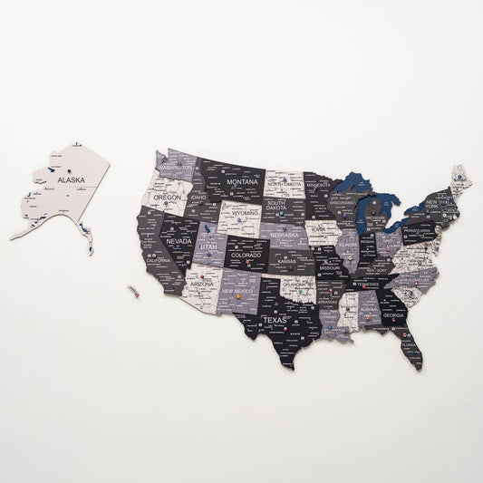 Wood 3D USA Map Wall Art - Nordik