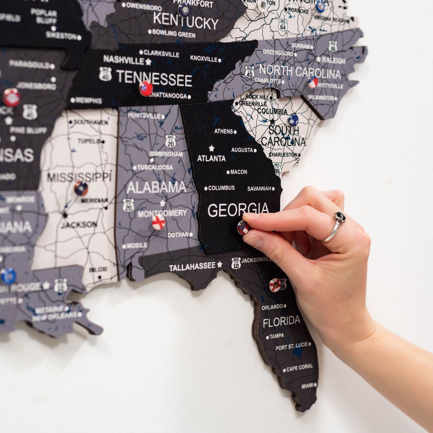 Wood 3D USA Map Wall Art - Nordik