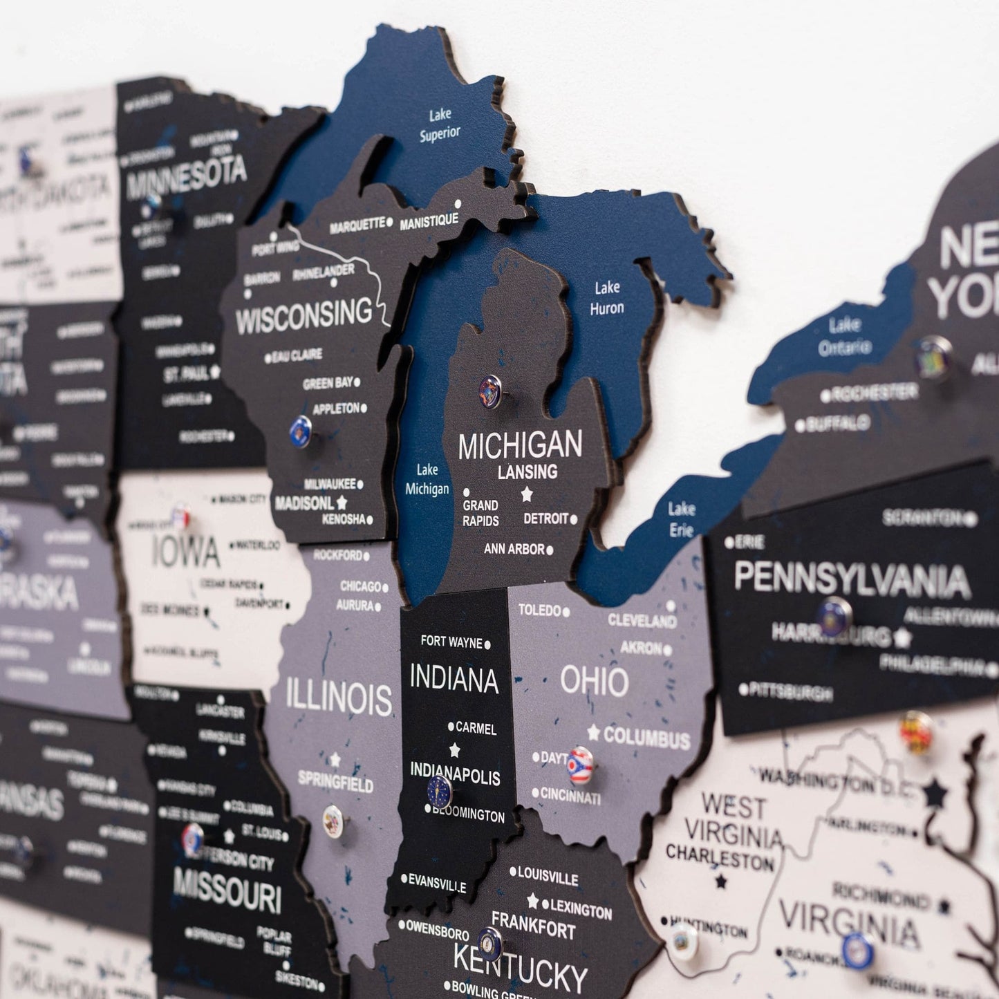Wood 3D USA Map Wall Art - Nordik