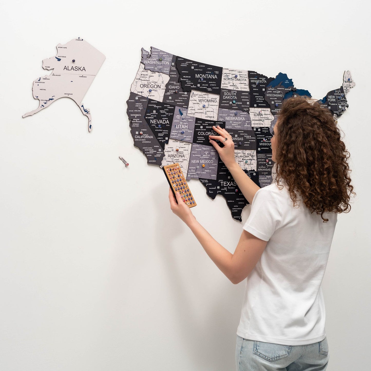 Wood 3D USA Map Wall Art - Nordik