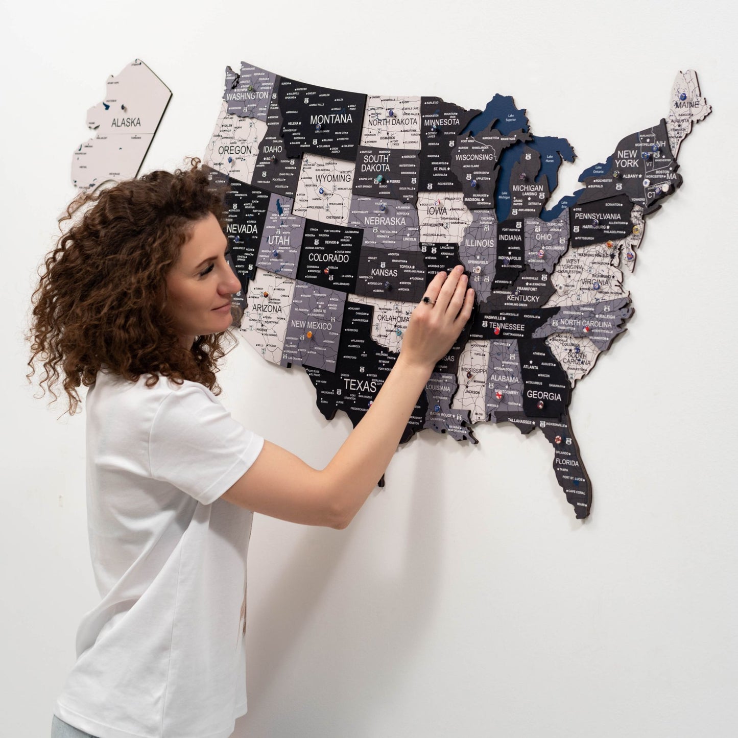 Wood 3D USA Map Wall Art - Nordik