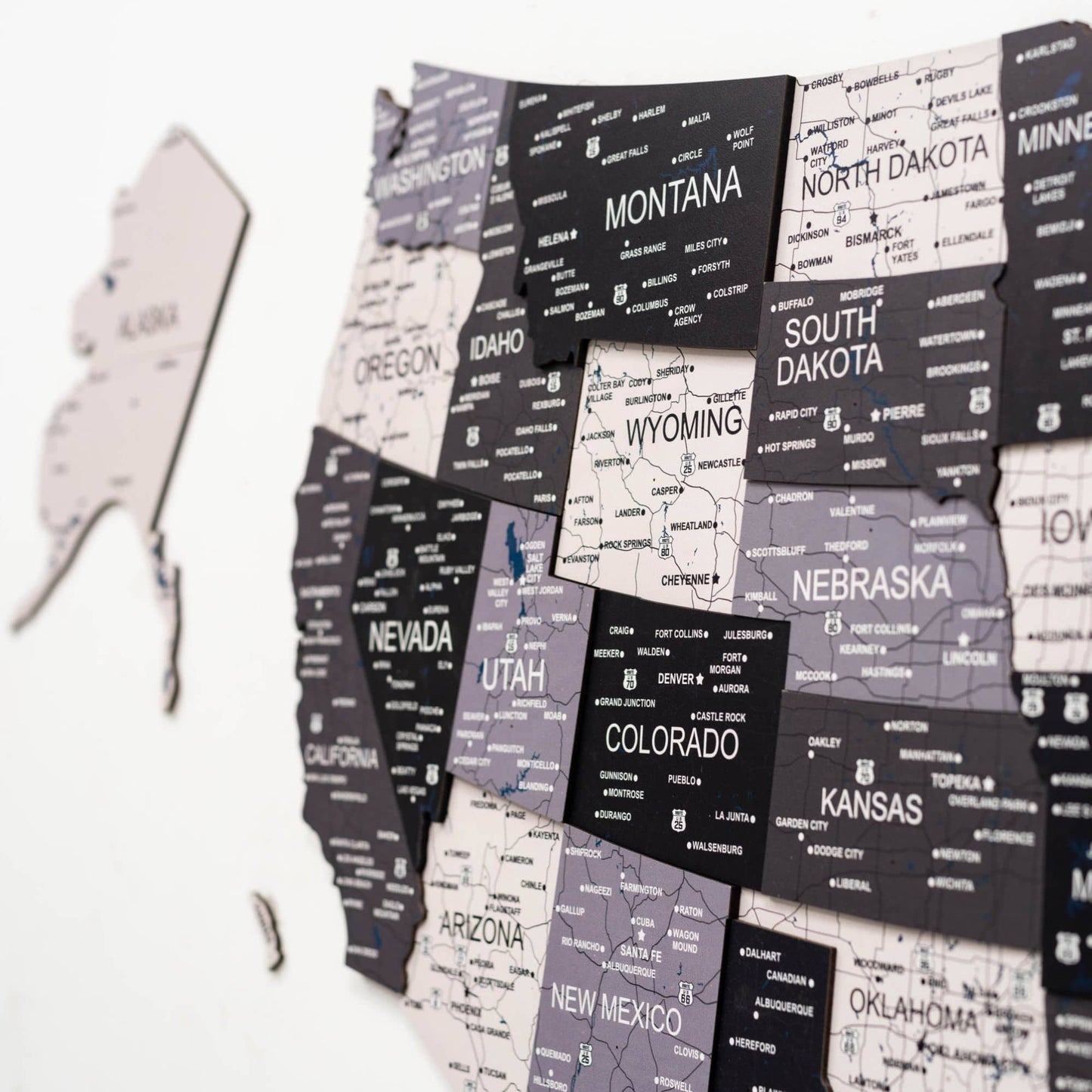 Wood 3D USA Map Wall Art - Nordik