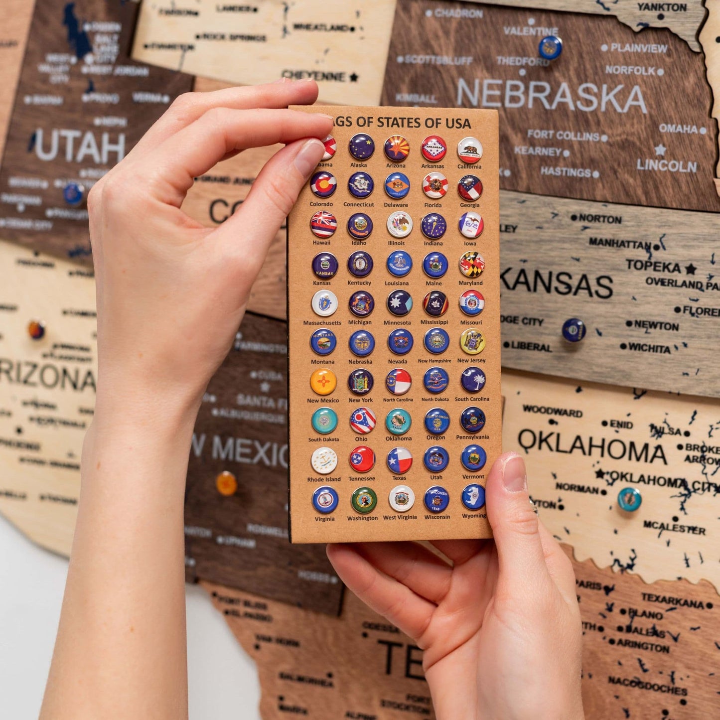 Wood 3D USA Map Wall Art - Smokey
