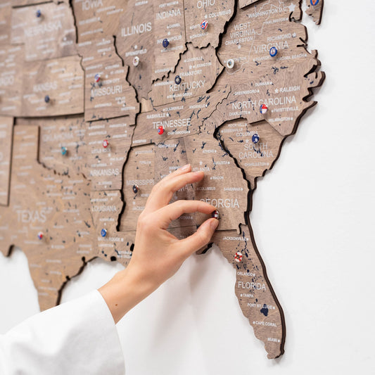Wood 3D USA Map Wall Art - Terra