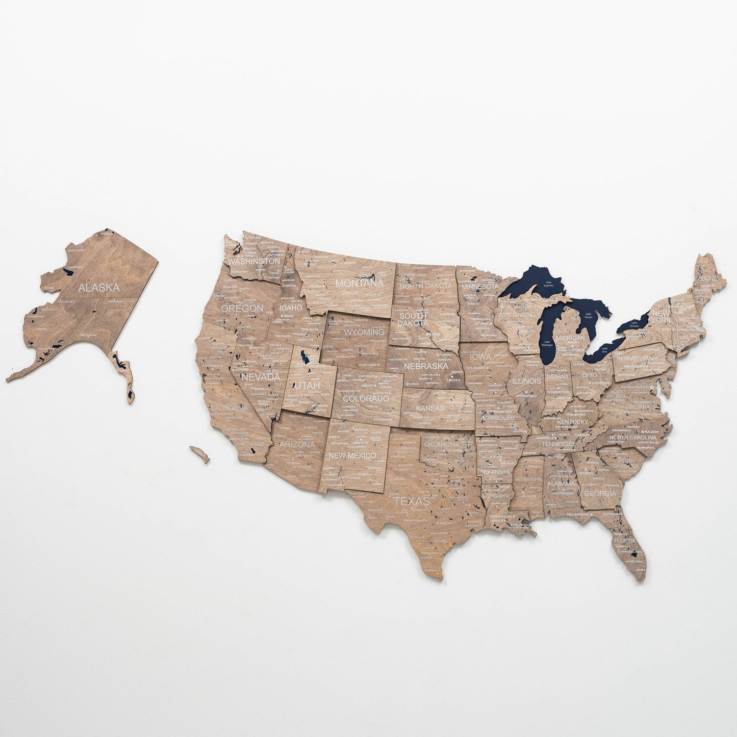 Wood 3D USA Map Wall Art - Terra