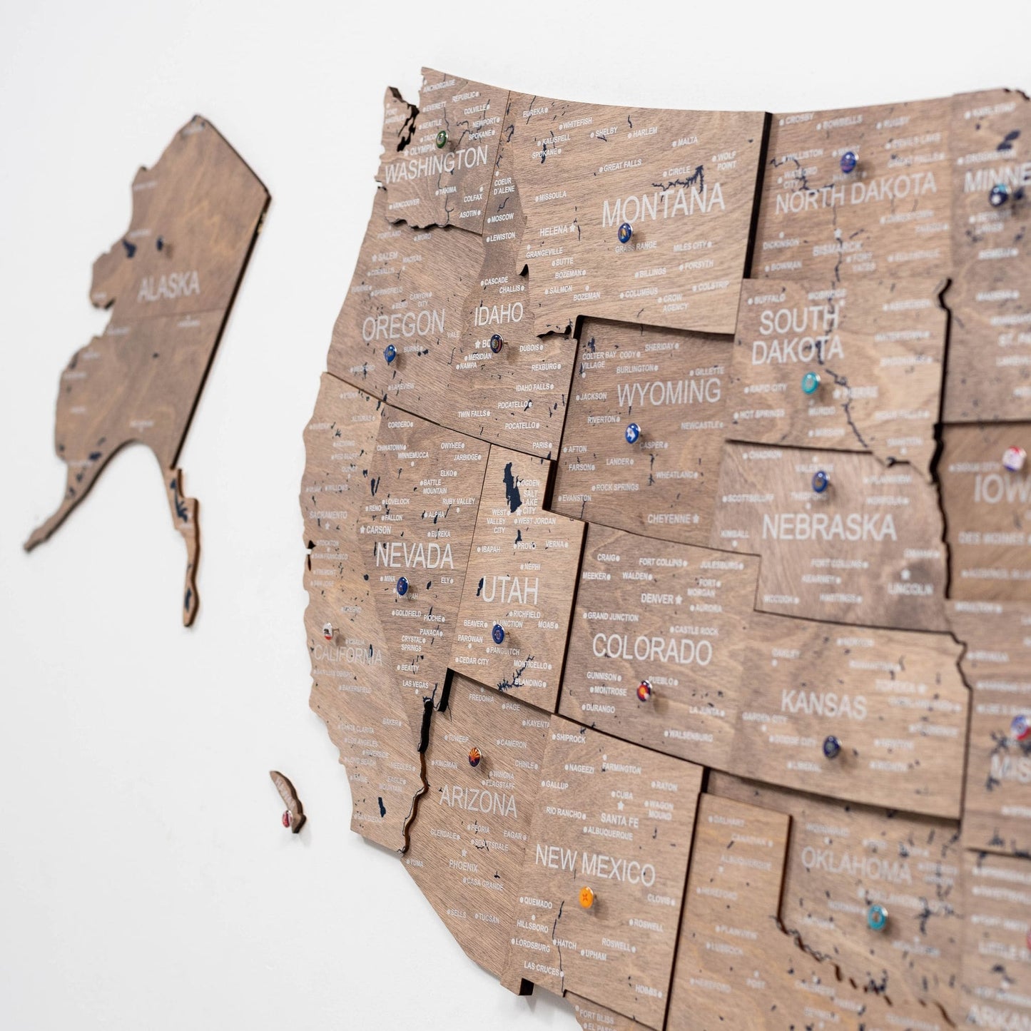 Wood 3D USA Map Wall Art - Terra