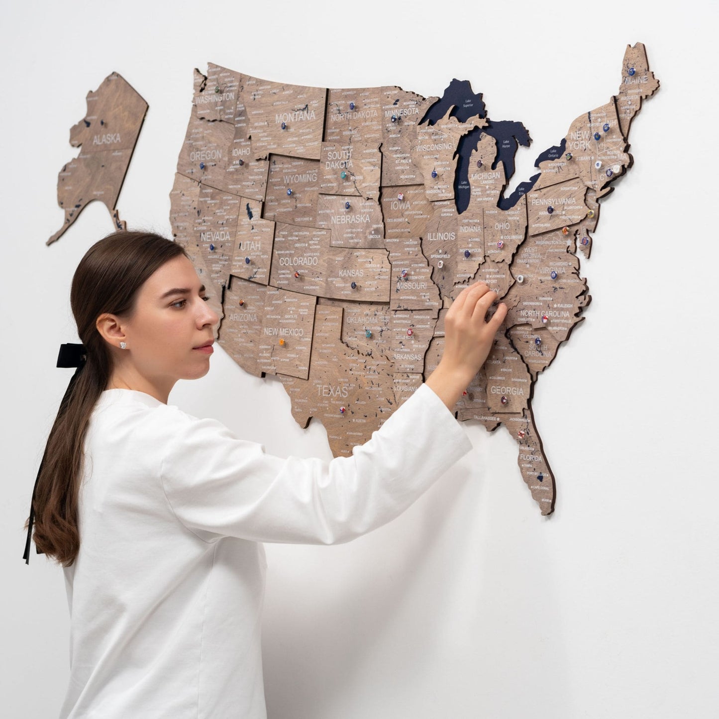 Wood 3D USA Map Wall Art - Terra