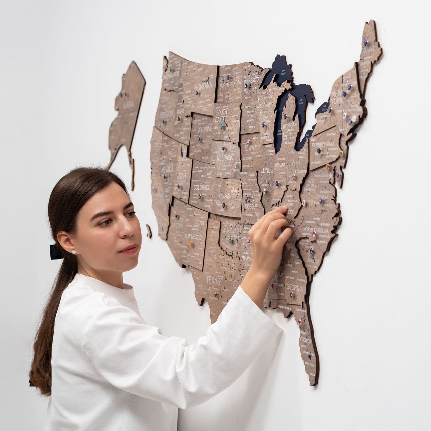 Wood 3D USA Map Wall Art - Terra