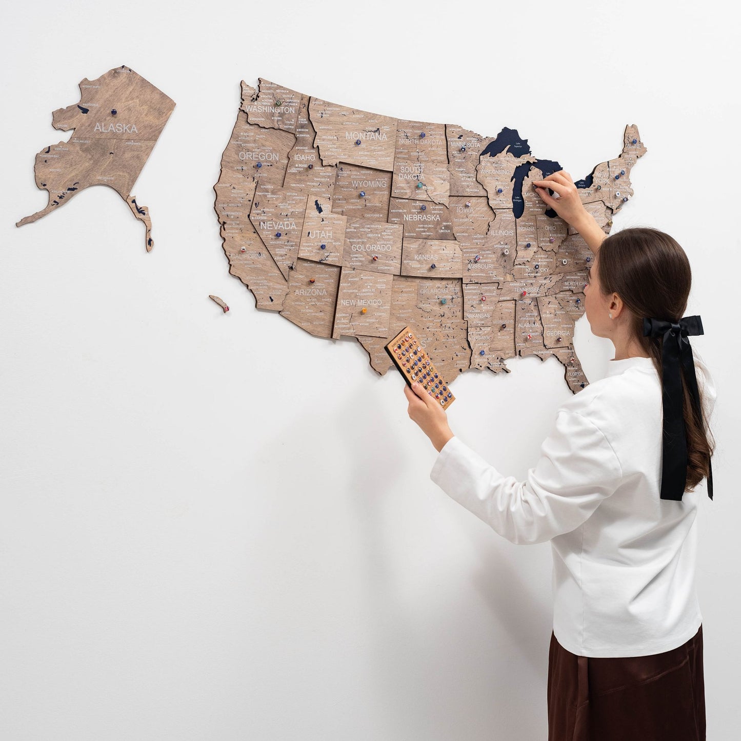 Wood 3D USA Map Wall Art - Terra
