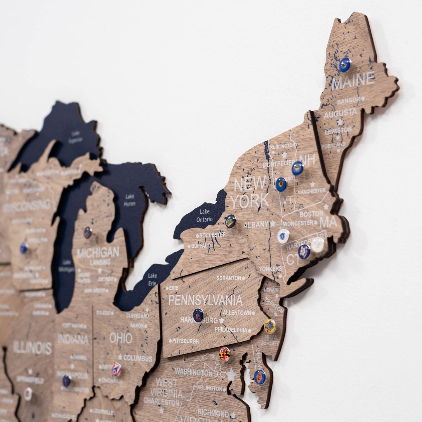 Wood 3D USA Map Wall Art - Terra