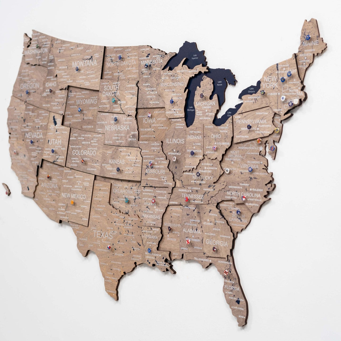 Wood 3D USA Map Wall Art - Terra