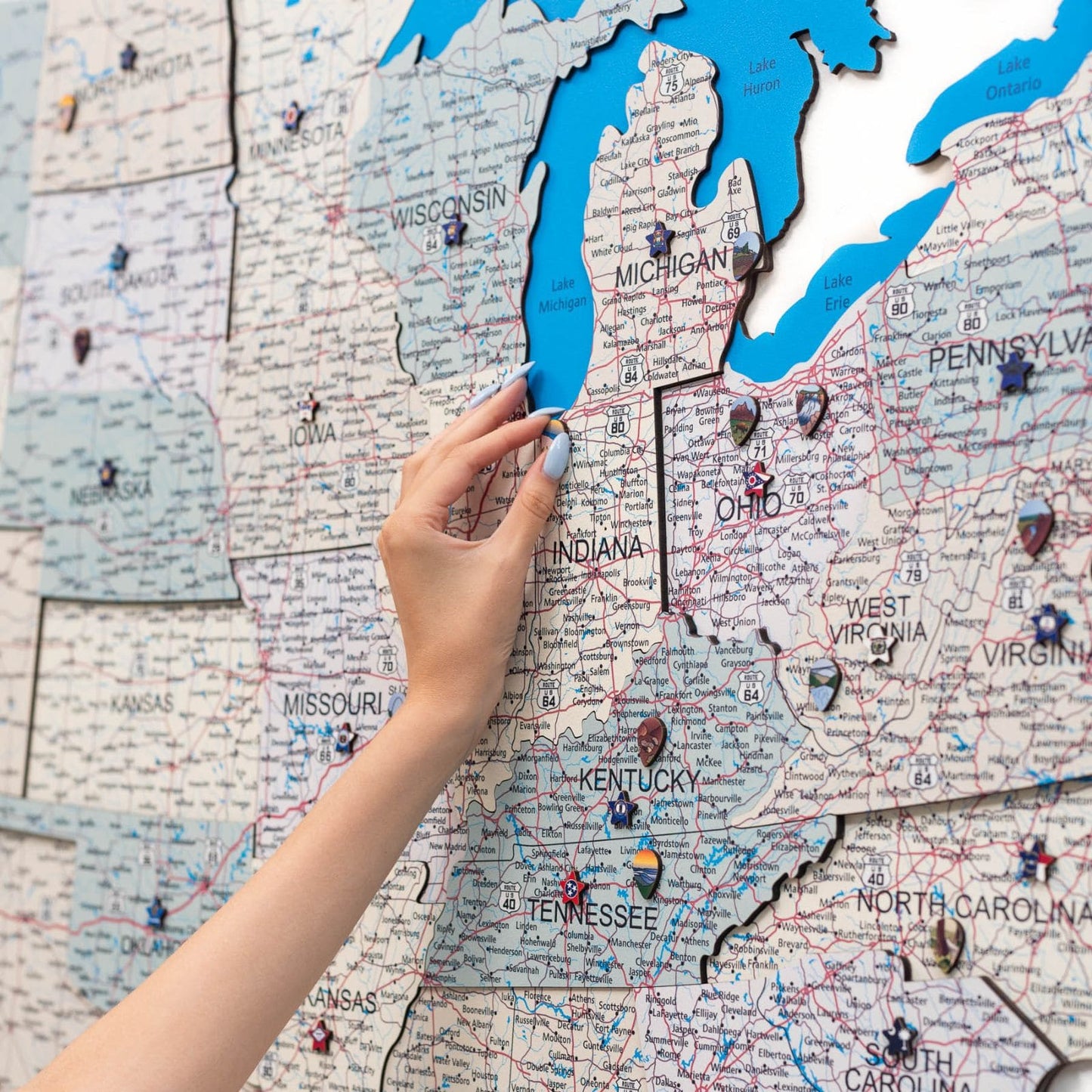 Wooden USA Map Wall Art