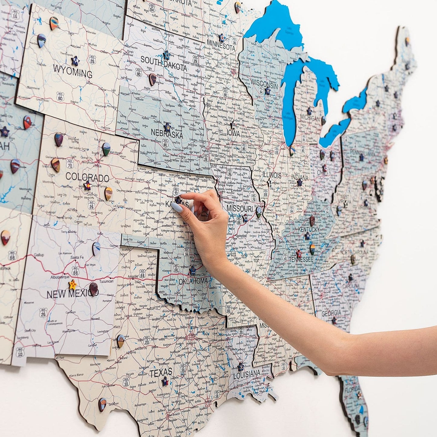 Wooden USA Map Wall Art