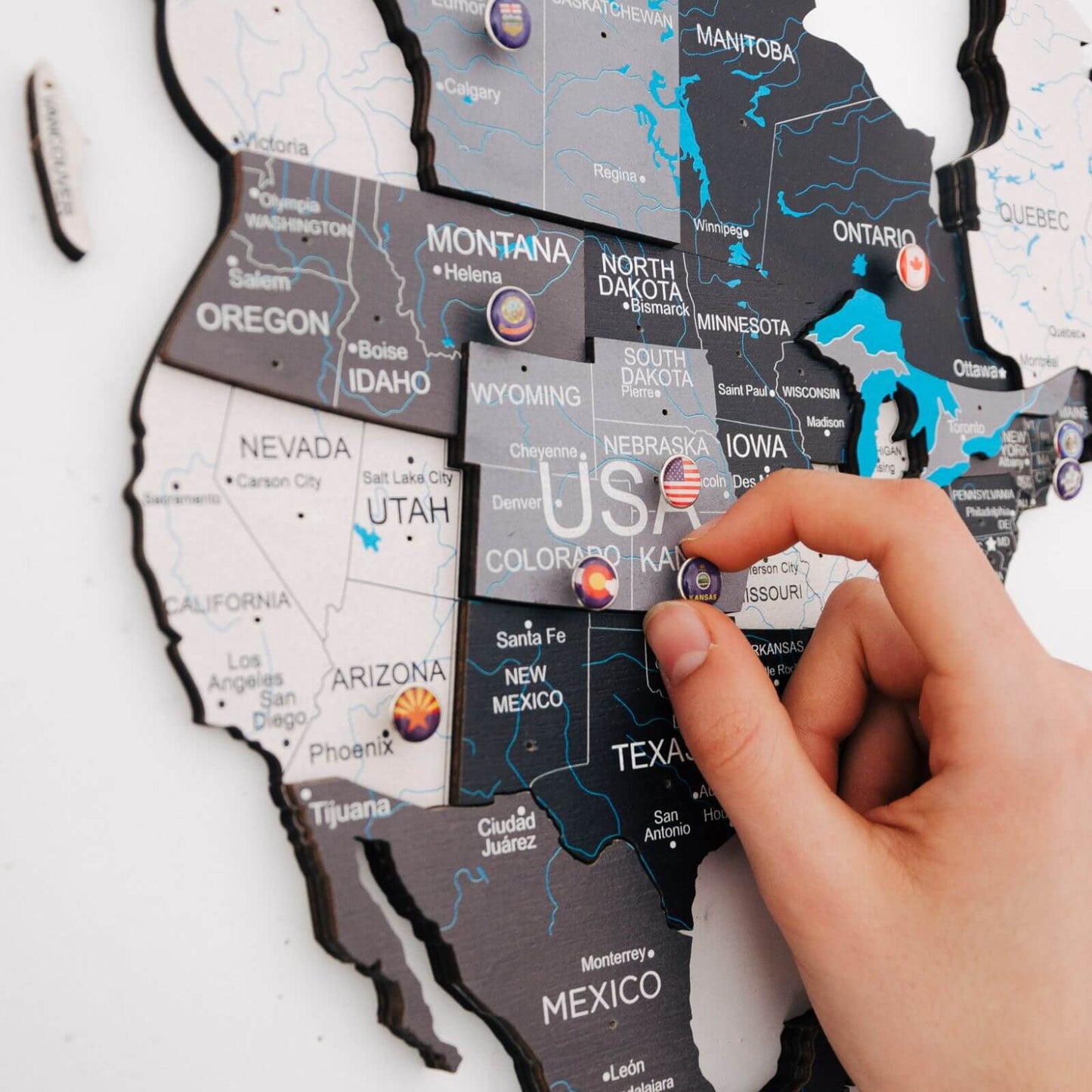 3D Wooden World Map Wall Art - Nordik US