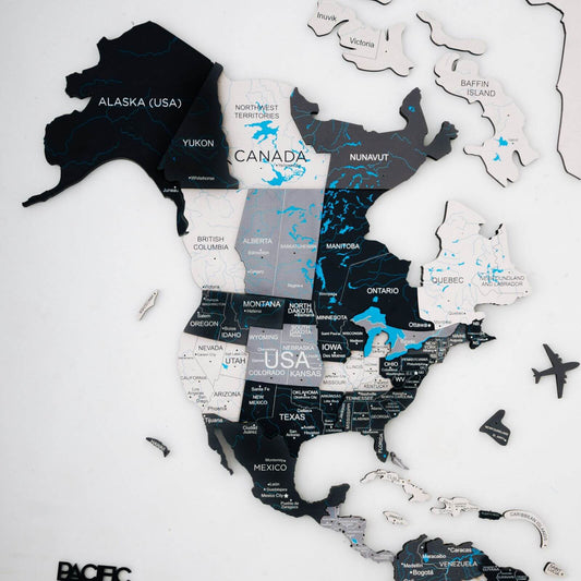 3D Wooden World Map Wall Art - Nordik US