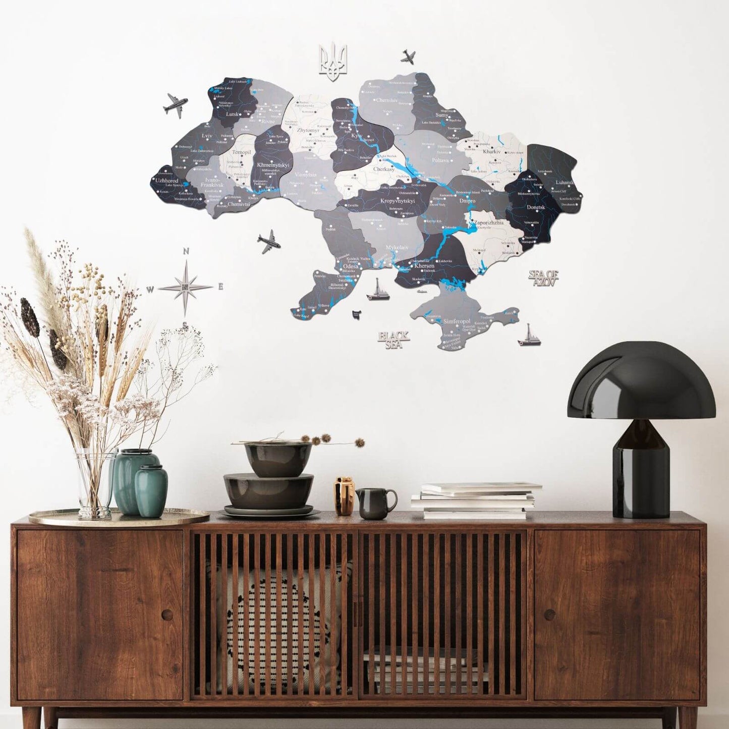 Wooden Map Of Ukraine Wall Art