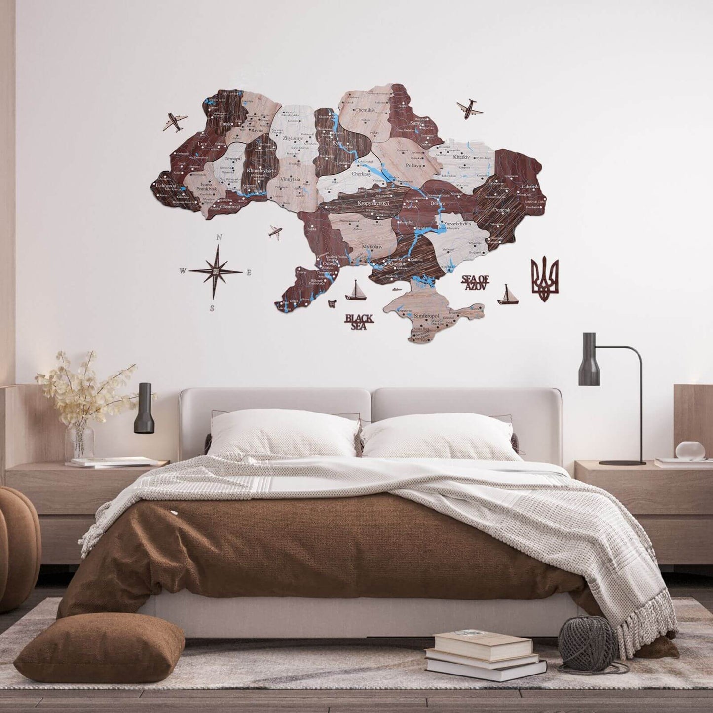 Wooden Map Of Ukraine Wall Art