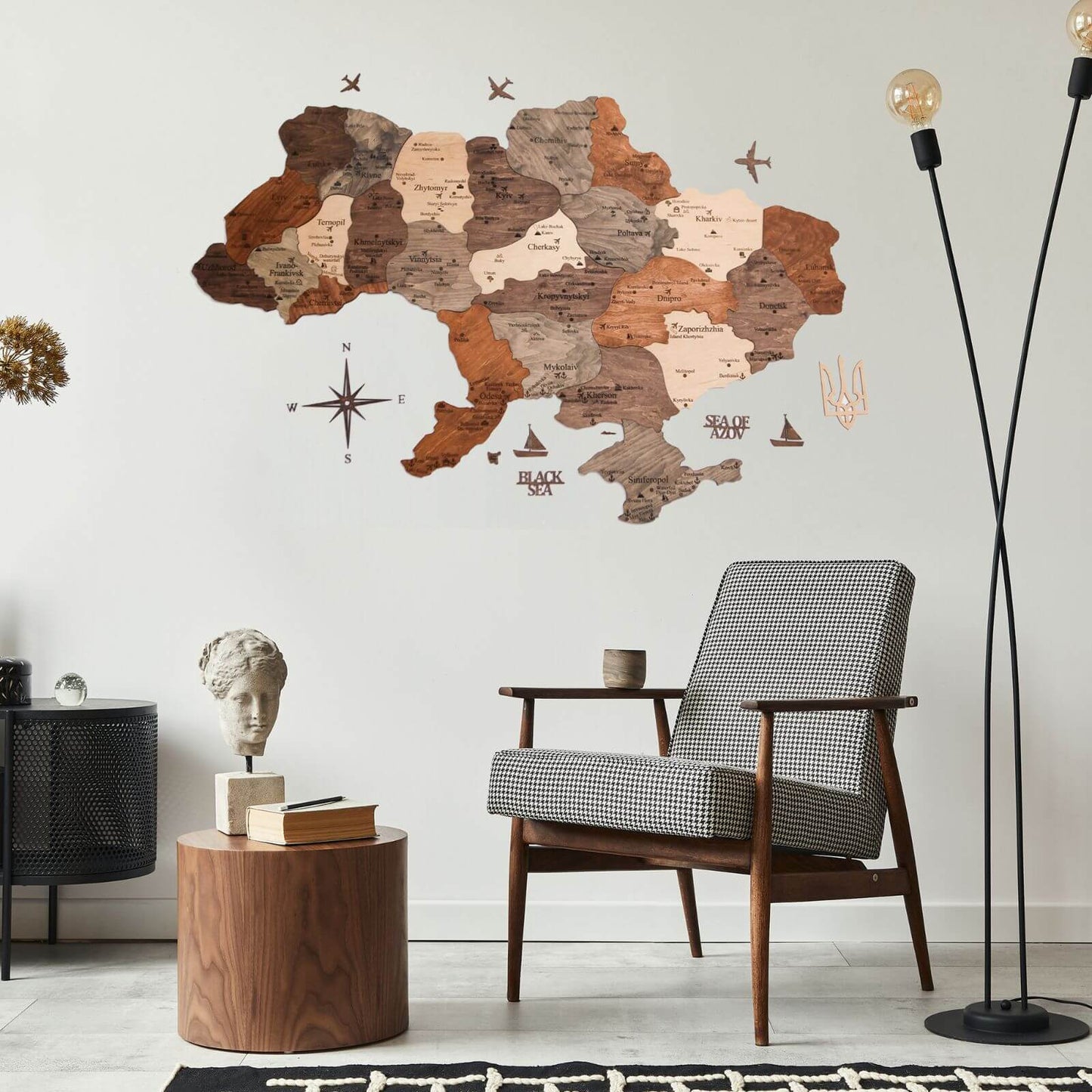 Wooden Map Of Ukraine Wall Art