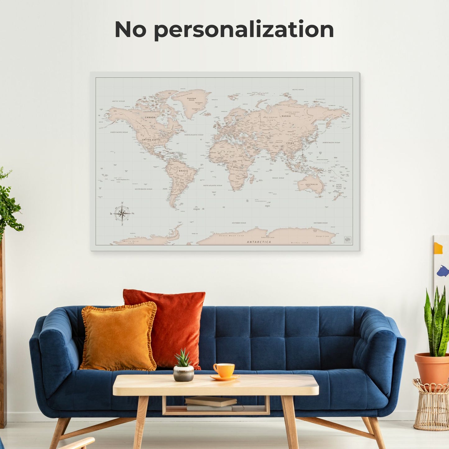 Antique World Map Canvas Wall Art