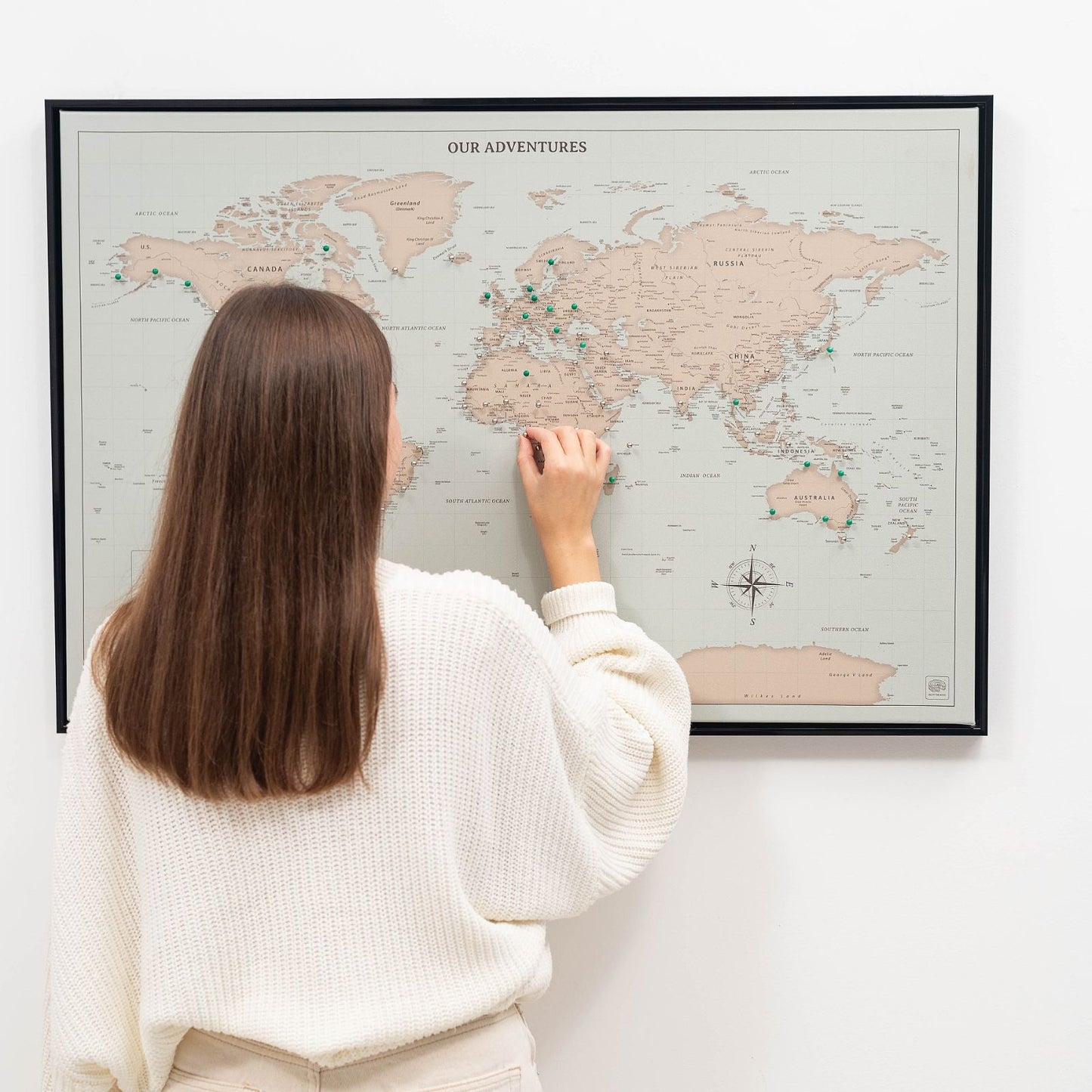 Antique World Map Canvas Wall Art