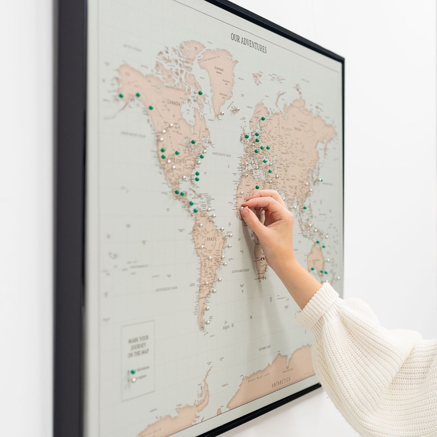 Antique World Map Canvas Wall Art