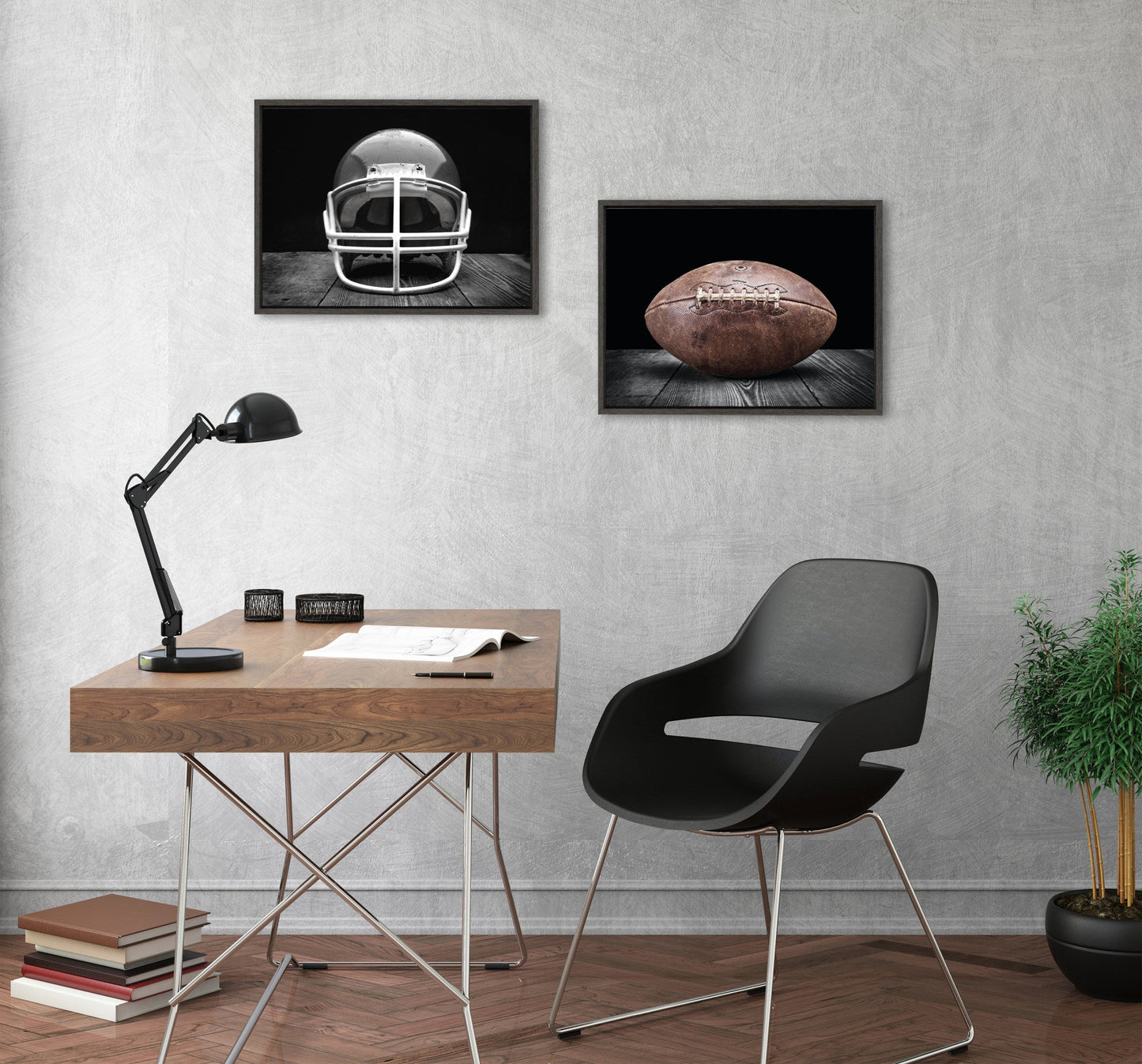 Vintage Football Framed Canvas Art Set