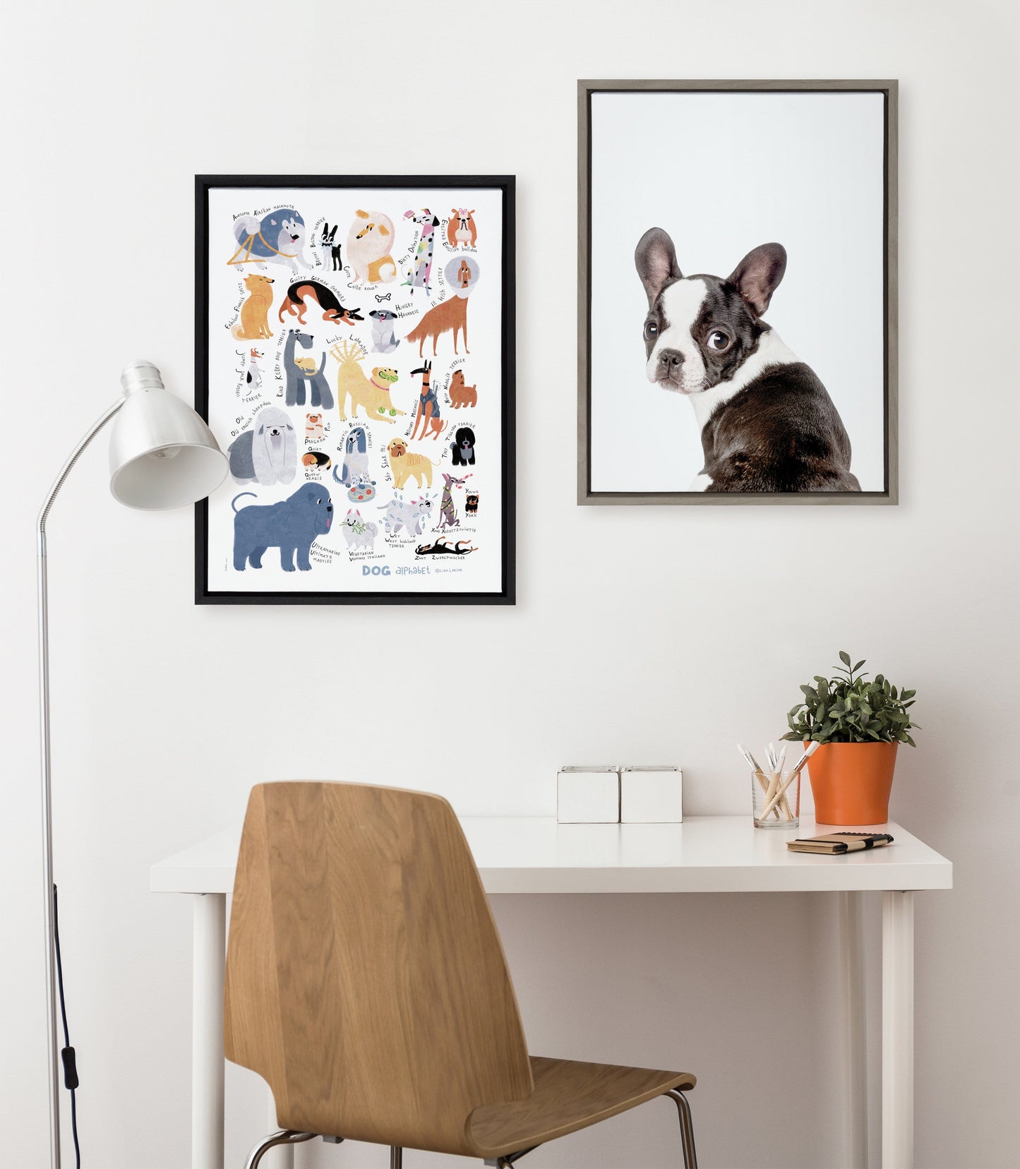 French Bulldog Framed Canvas Wall Art