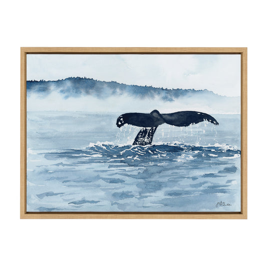 Whale Watching Framed Canvas Wall Art