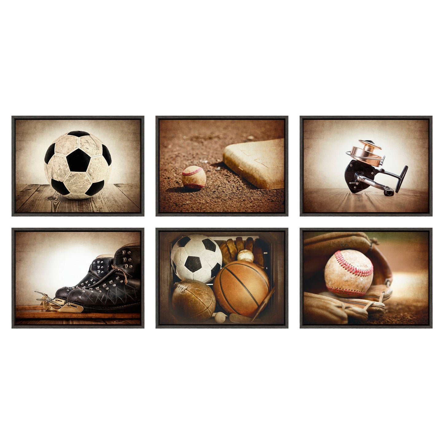Soccer Ball on Wood Framed Canvas Wall Art