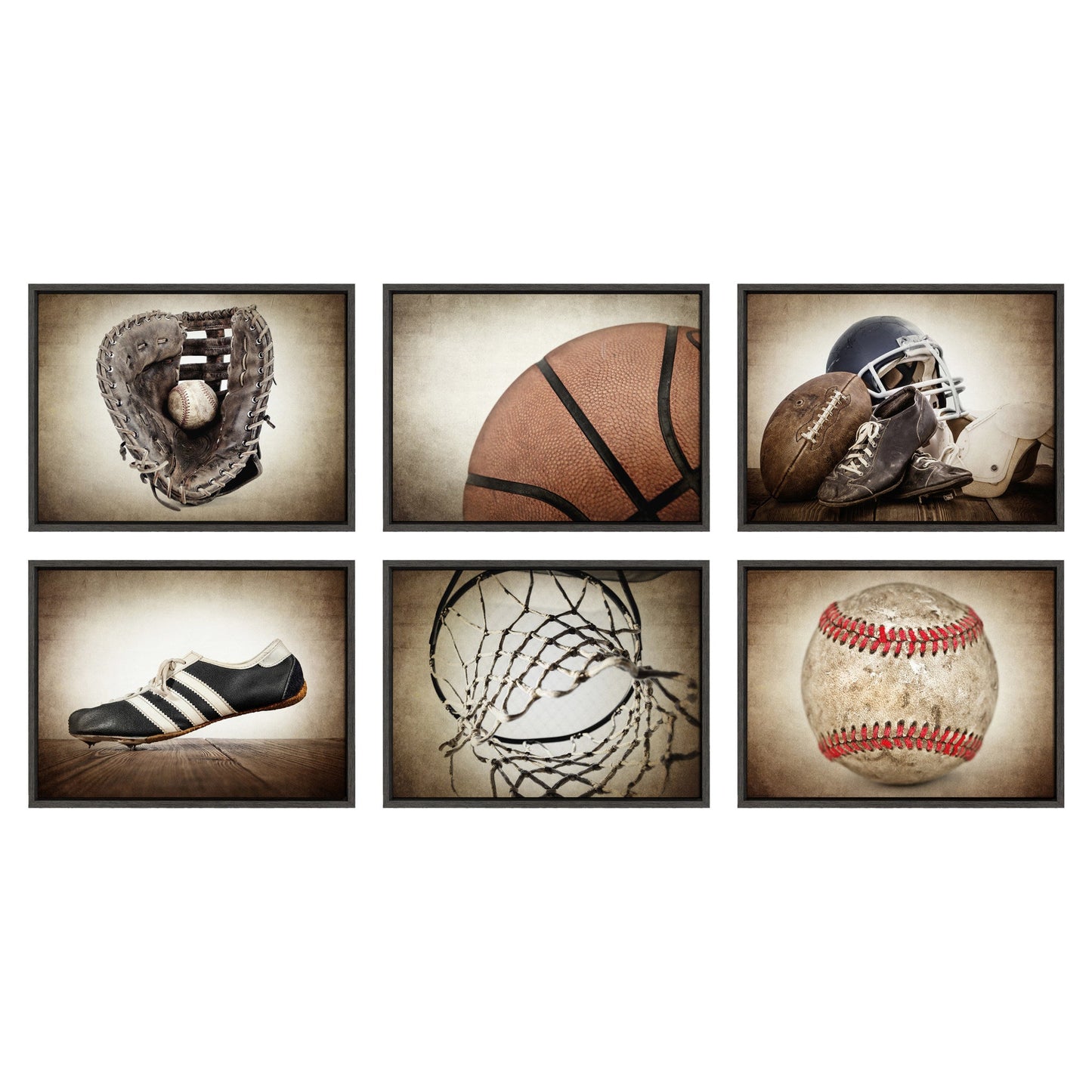 Sylvie Vintage Baseball Glove Framed Canvas By Shawn St. Peter
