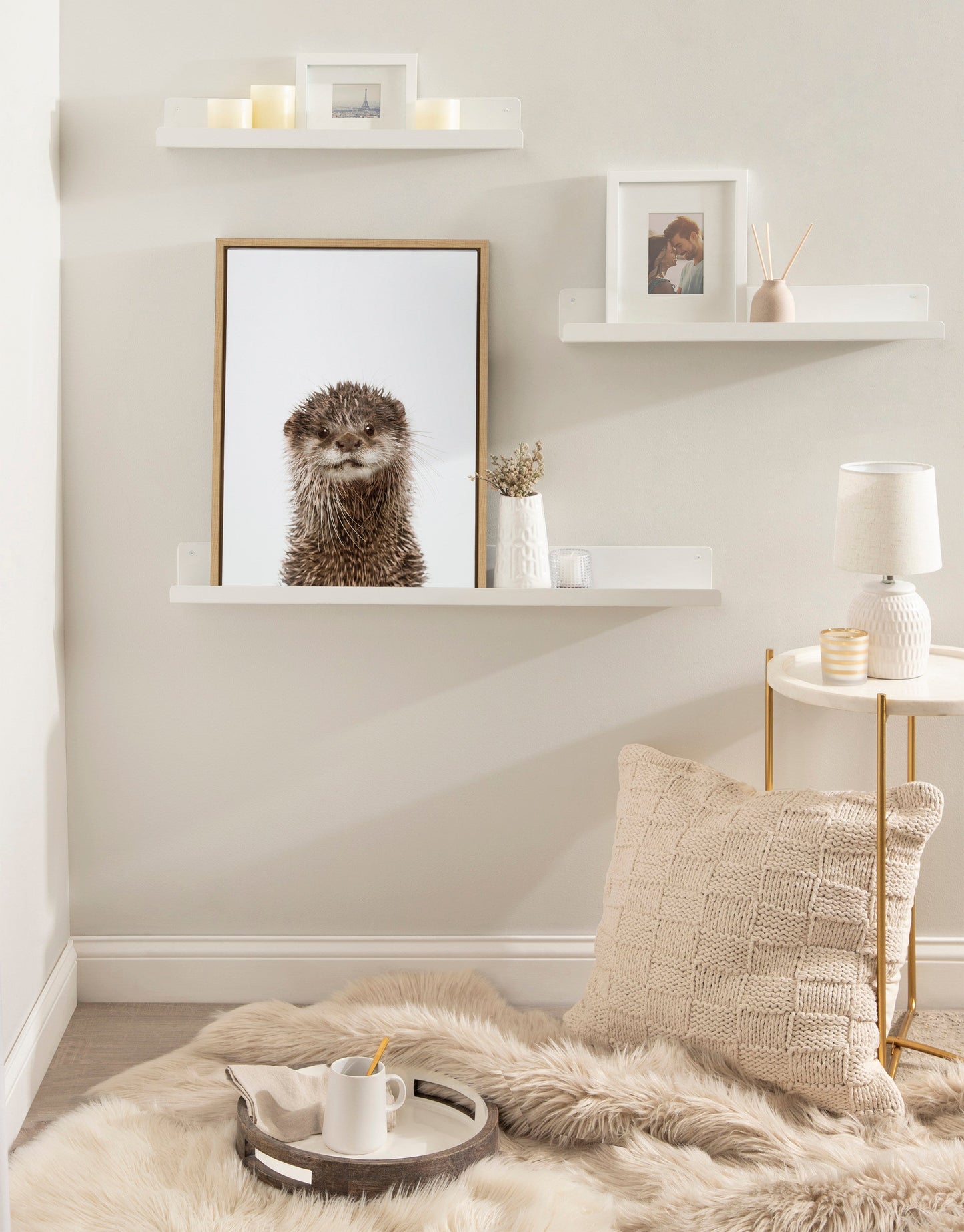 Otter Portrait Framed Canvas Wall Art, Nursery Decor