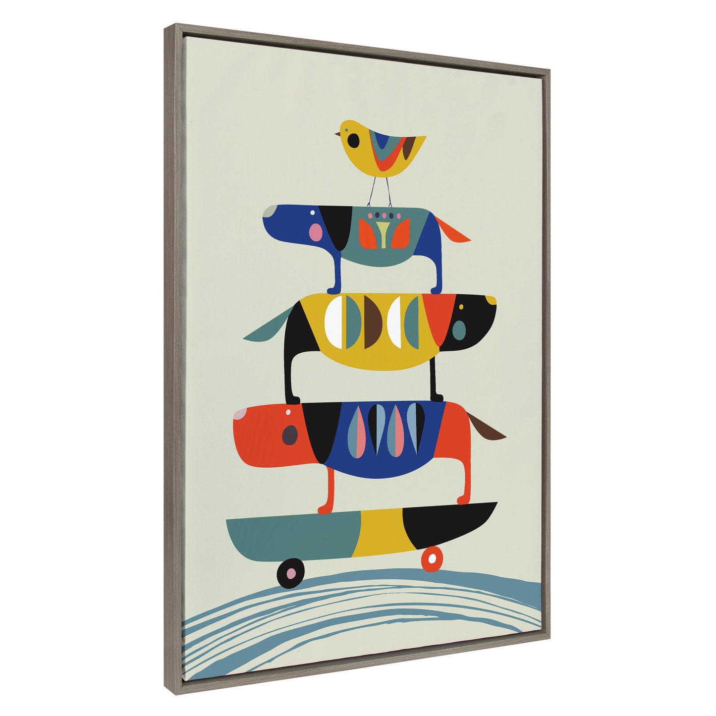 Sylvie Skate Dog Framed Canvas by Rachel Lee of My Dream Wall