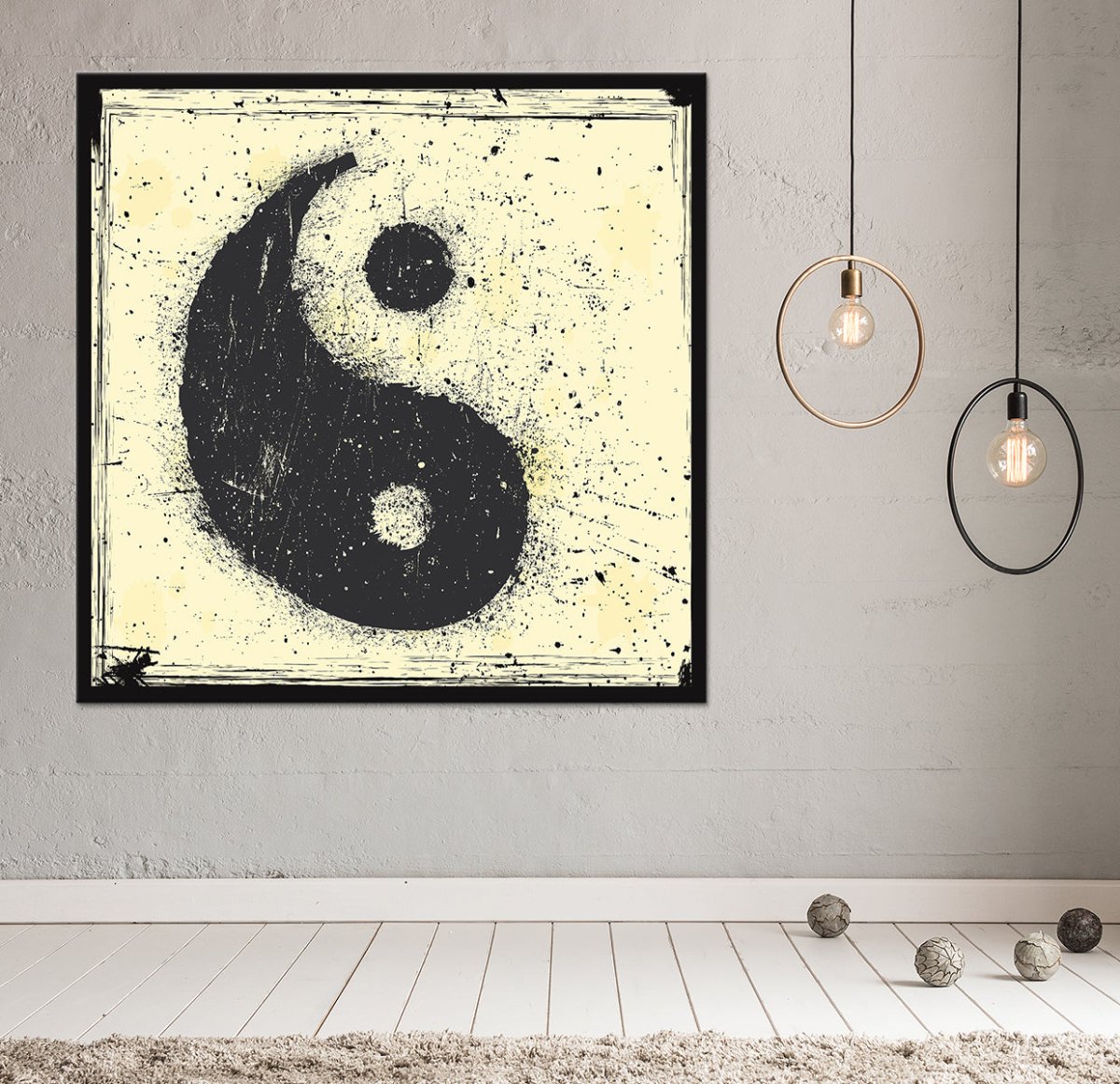 Yin Yang harmony and balance symbol canvas wall art