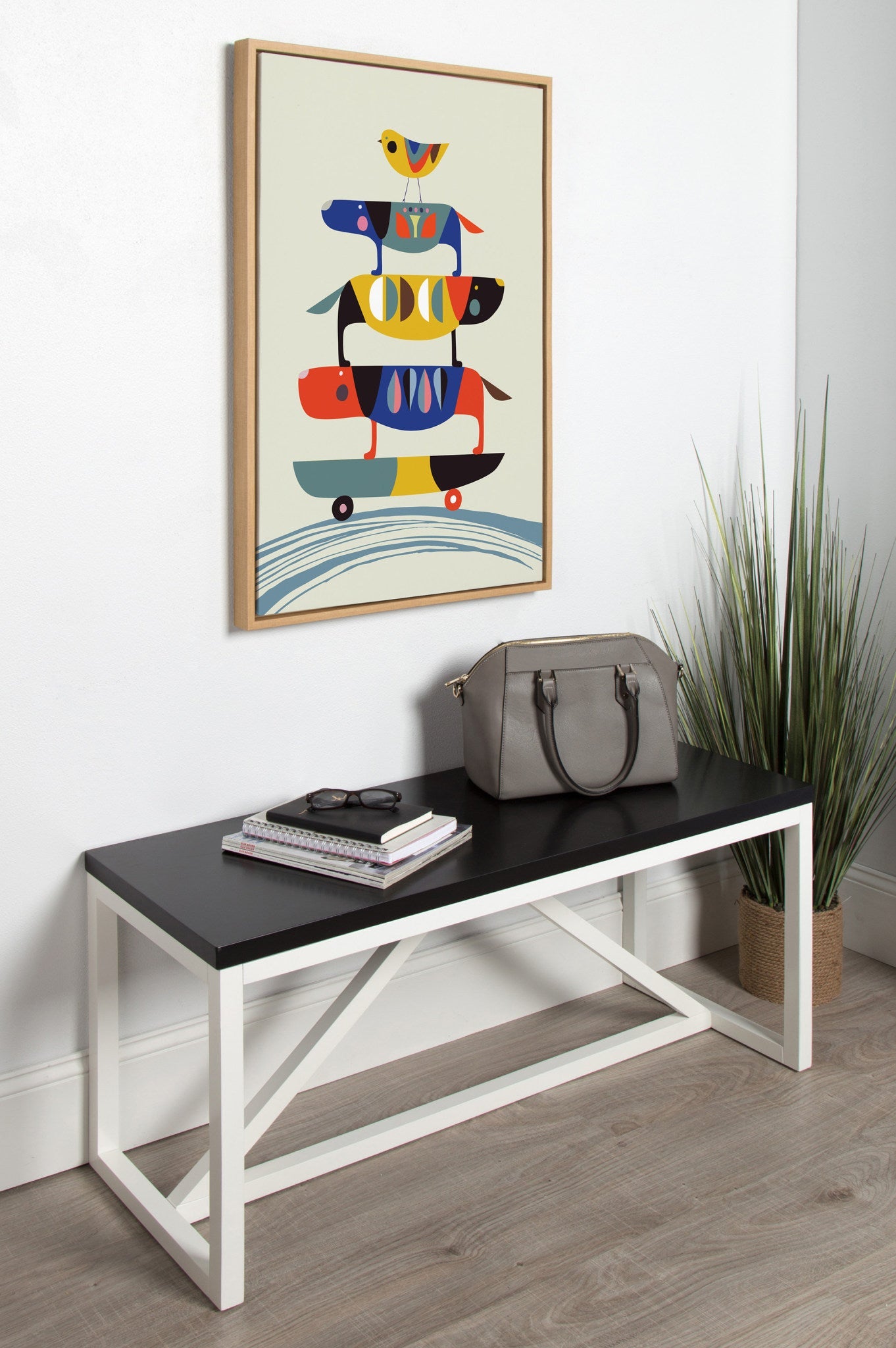 Sylvie Skate Dog Framed Canvas by Rachel Lee of My Dream Wall