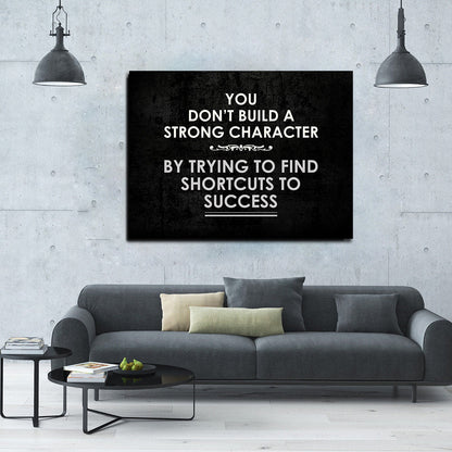 Build strong character motivational canvas wall art