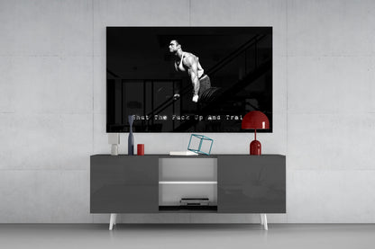 Deadlift Gym Motivation Glass Wall Art