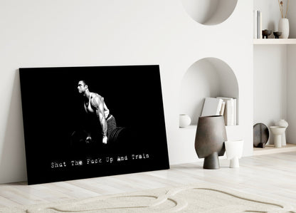 Deadlift Gym Motivation Glass Wall Art