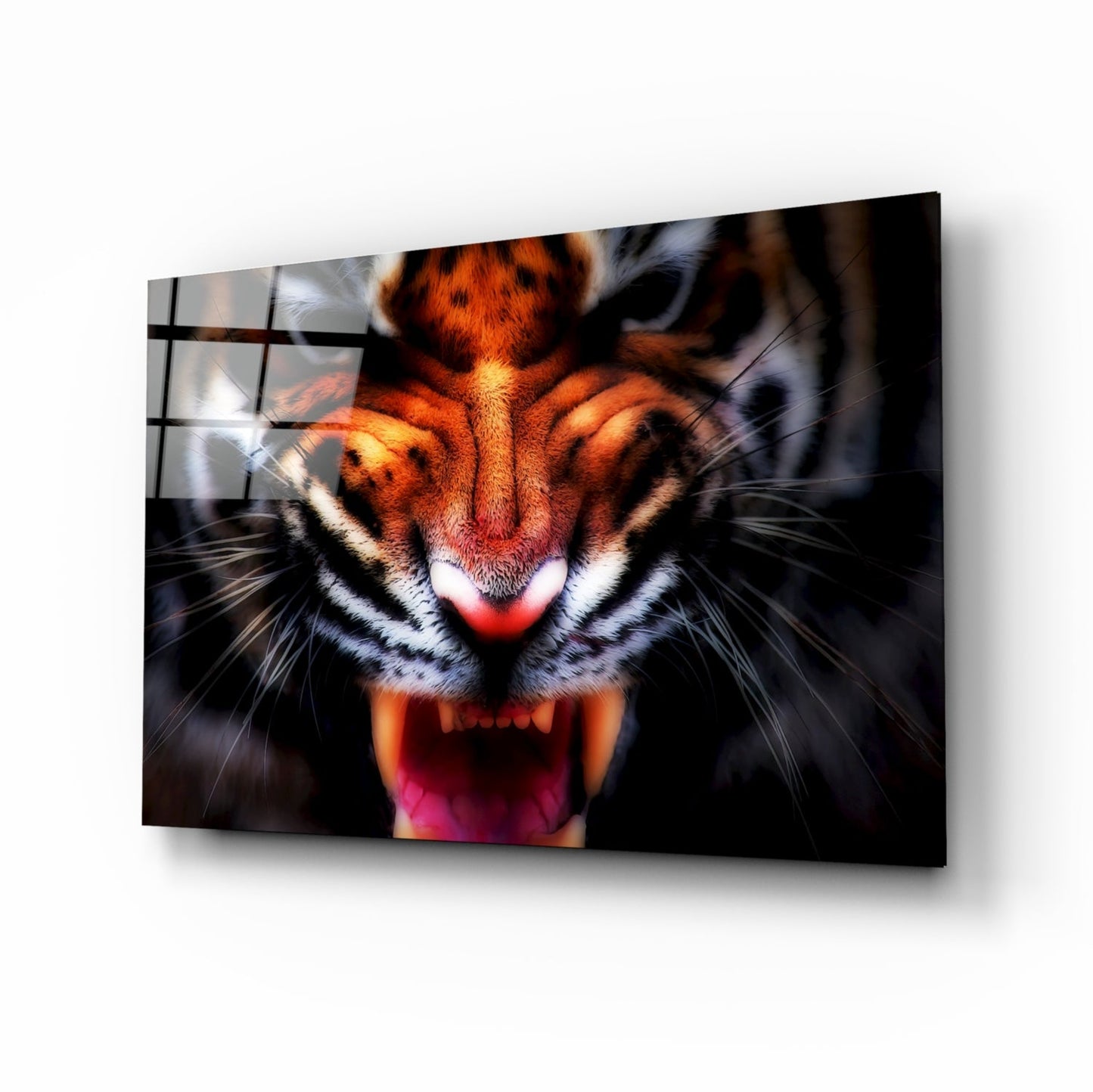 Tiger Snarl Glass Wall Art