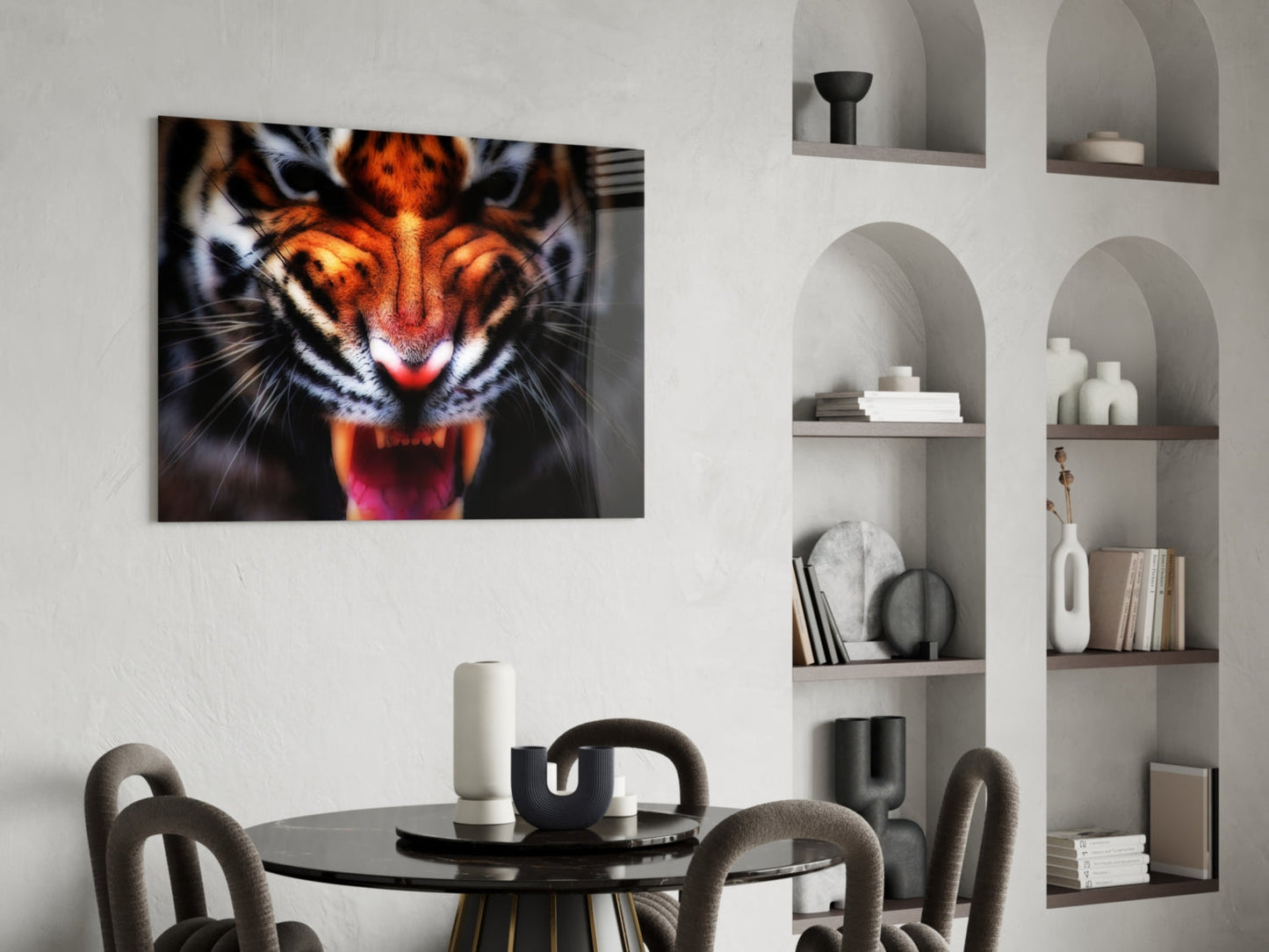Tiger Snarl Glass Wall Art