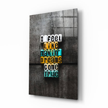 Dreams come true letter blocks glass wall art